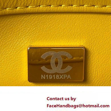 Chanel Mini Flap Bag in Lambskin  &  Ash-Wood AS4165 yellow 2023